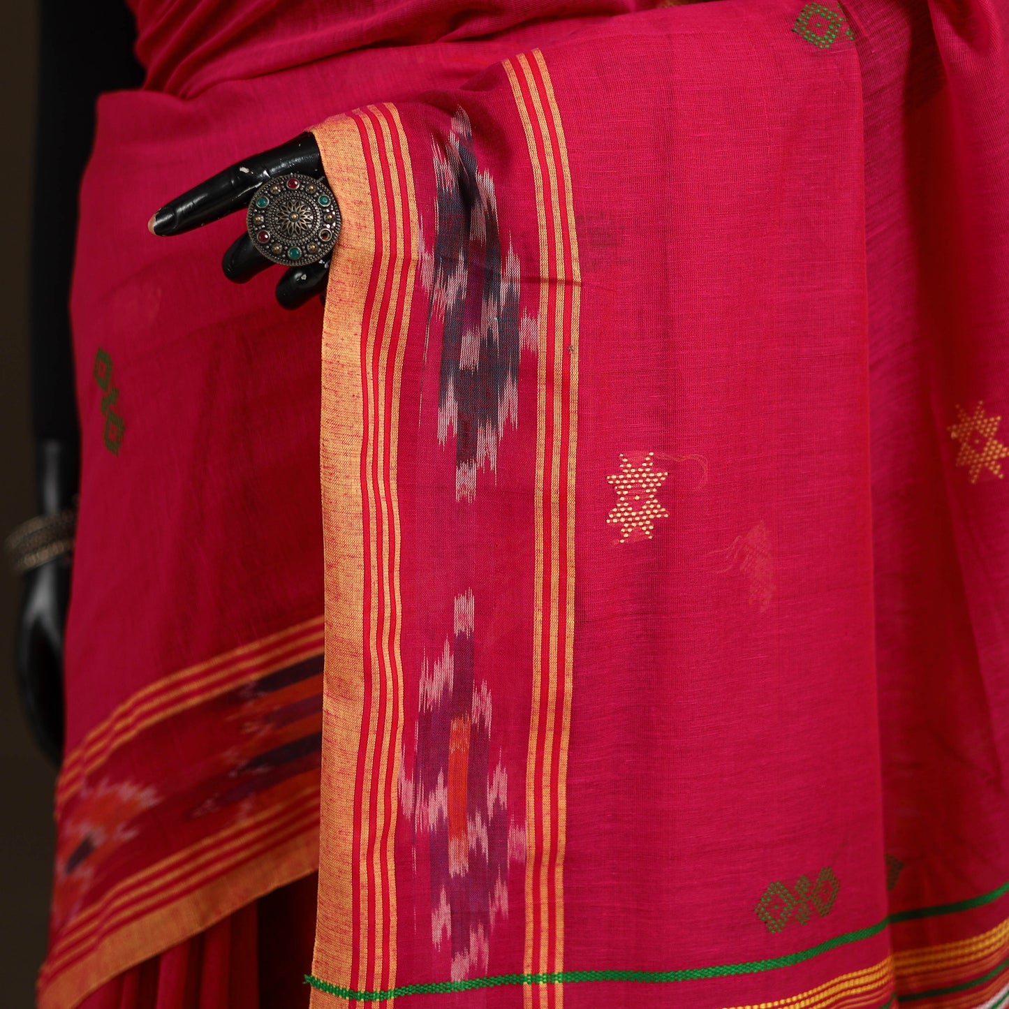Phulia Jamdani Pure Handloom Cotton Saree with Tassels (Count 84/40) 08