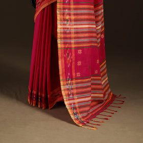 Phulia Jamdani Pure Handloom Cotton Saree with Tassels (Count 84/40) 08