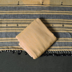 Kutch Bhujodi Handwoven Kala Cotton Unstitched Dress Material: Kurta, Bottom with Dupatta 06