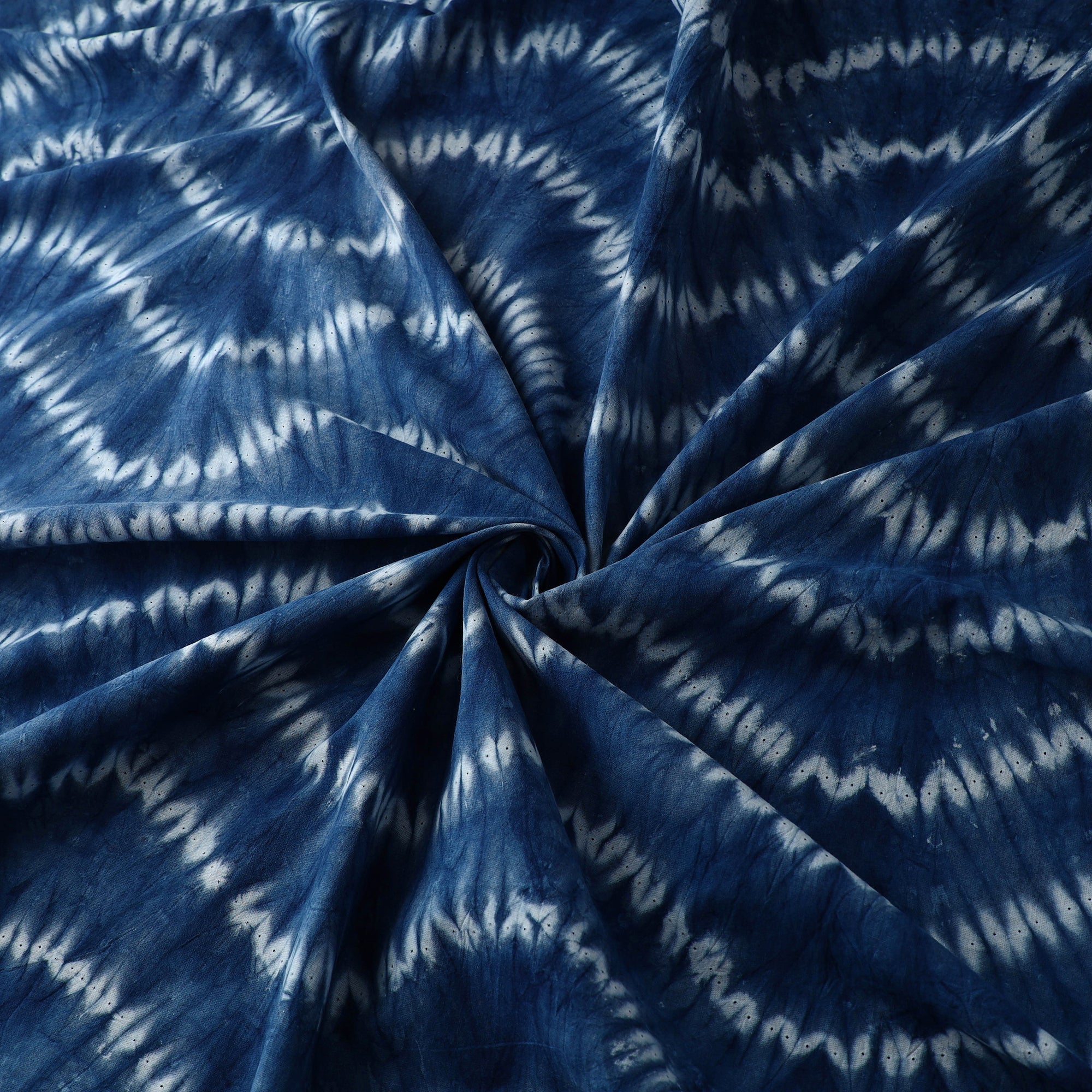  Blue Tie & Dye Pure Cotton Shibori Fabric 