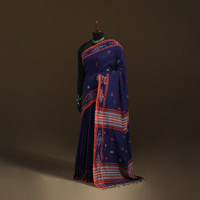 Phulia Jamdani Pure Handloom Cotton Saree with Tassels (Count 84/40) 09