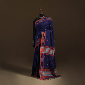 Phulia Jamdani Pure Handloom Cotton Saree with Tassels (Count 84/40) 09