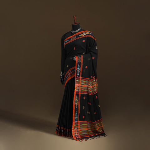 Phulia Jamdani Pure Handloom Cotton Saree with Tassels (Count 84/40) 10