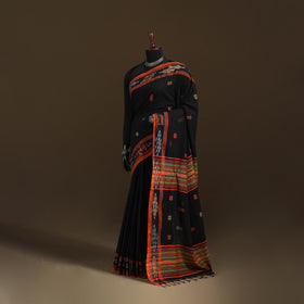 Phulia Jamdani Pure Handloom Cotton Saree with Tassels (Count 84/40) 10