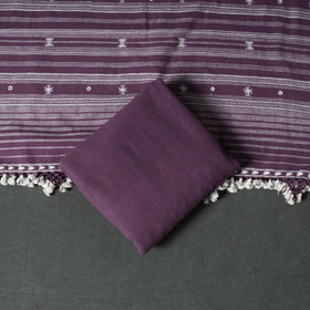 Kutch Bhujodi Handwoven Kala Cotton Unstitched Dress Material: Kurta, Bottom with Dupatta 05