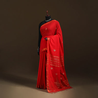 Phulia Jamdani Pure Handloom Cotton Saree with Tassels (Count 84/40) 11