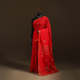 Phulia Jamdani Pure Handloom Cotton Saree with Tassels (Count 84/40) 11