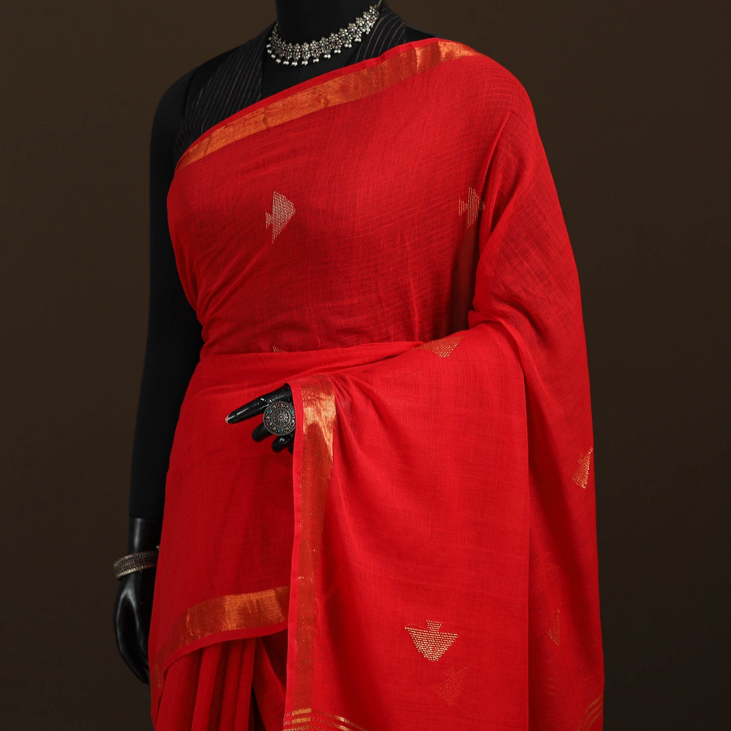 Phulia Jamdani Pure Handloom Cotton Saree with Tassels (Count 84/40) 11