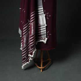 Kutch Bhujodi Handwoven Kala Cotton Unstitched Dress Material: Kurta, Bottom with Dupatta 04