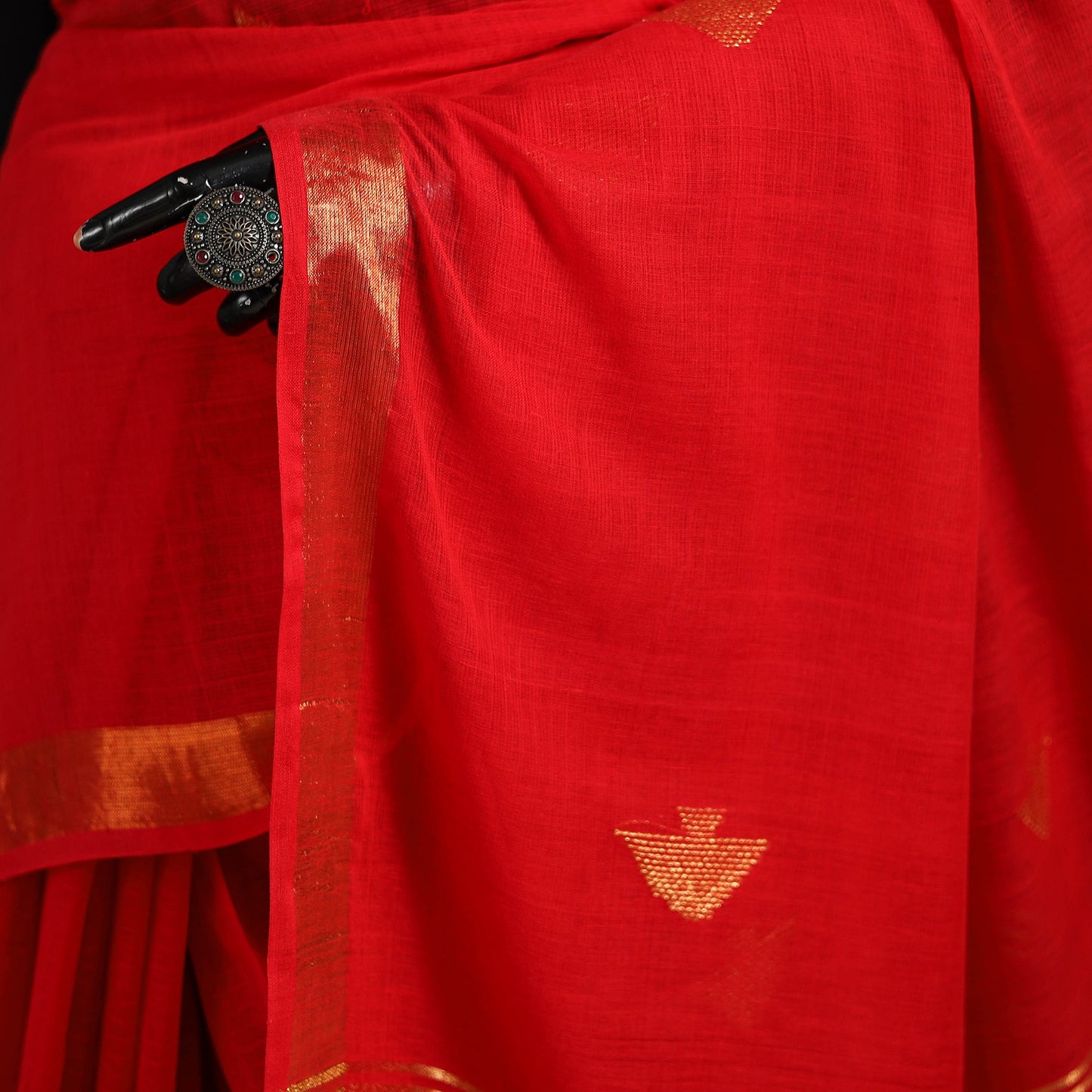 Phulia Jamdani Pure Handloom Cotton Saree with Tassels (Count 84/40) 11