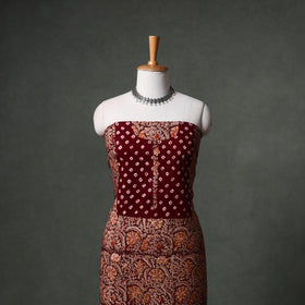 Patchwork Kalamkari Block Print Cotton Unstitched Kurta Material (2.5m) 02