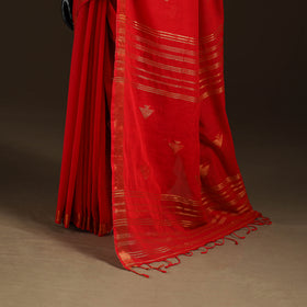 Phulia Jamdani Pure Handloom Cotton Saree with Tassels (Count 84/40) 11