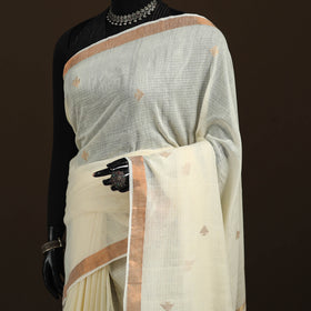 Phulia Jamdani Pure Handloom Cotton Saree with Tassels (Count 84/40) 12