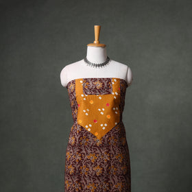 Patchwork Kalamkari Block Print Cotton Unstitched Kurta Material (2.5m) 05