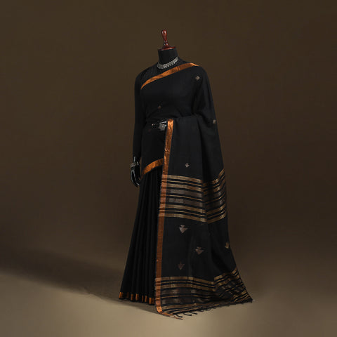 Phulia Jamdani Pure Handloom Cotton Saree with Tassels (Count 84/40) 14