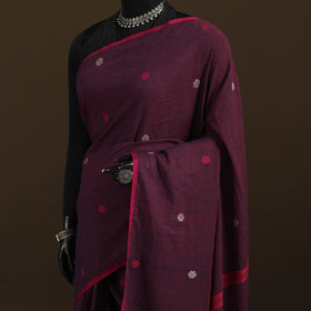 Phulia Jamdani Pure Handloom Cotton Saree with Tassels (Count 92/40) 15