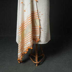 Kutch Bhujodi Handwoven Kala Cotton Unstitched Dress Material: Kurta, Bottom with Dupatta 01