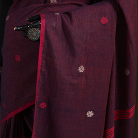 Phulia Jamdani Pure Handloom Cotton Saree with Tassels (Count 92/40) 15