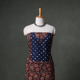 Patchwork Kalamkari Block Print Cotton Unstitched Kurta Material (2.5m) 09