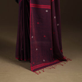 Phulia Jamdani Pure Handloom Cotton Saree with Tassels (Count 92/40) 15