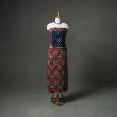 Patchwork Kalamkari Block Print Cotton Unstitched Kurta Material (2.5m) 10