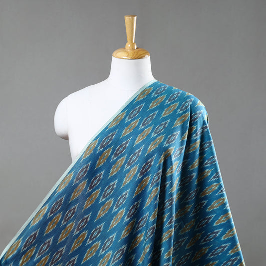 Blue - Pure Cotton Pochampally Ikat Fabric 06