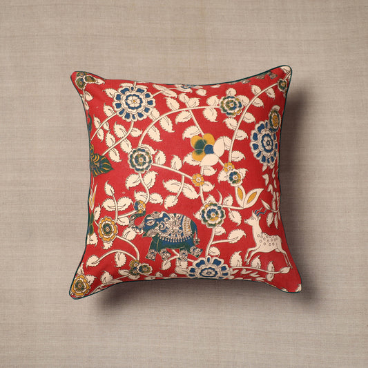 Kalamkari Printed Cotton Cushion Cover (16 x 16 in)