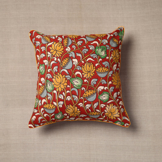 Kalamkari Printed Cotton Cushion Cover (16 x 16 in)
