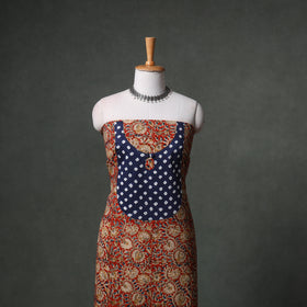 Patchwork Kalamkari Block Print Cotton Unstitched Kurta Material (2.5m) 14