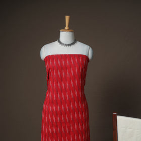 Pochampally Ikat Woven Cotton Unstitched Dress Material: Kurta, Bottom & Dupatta 02
