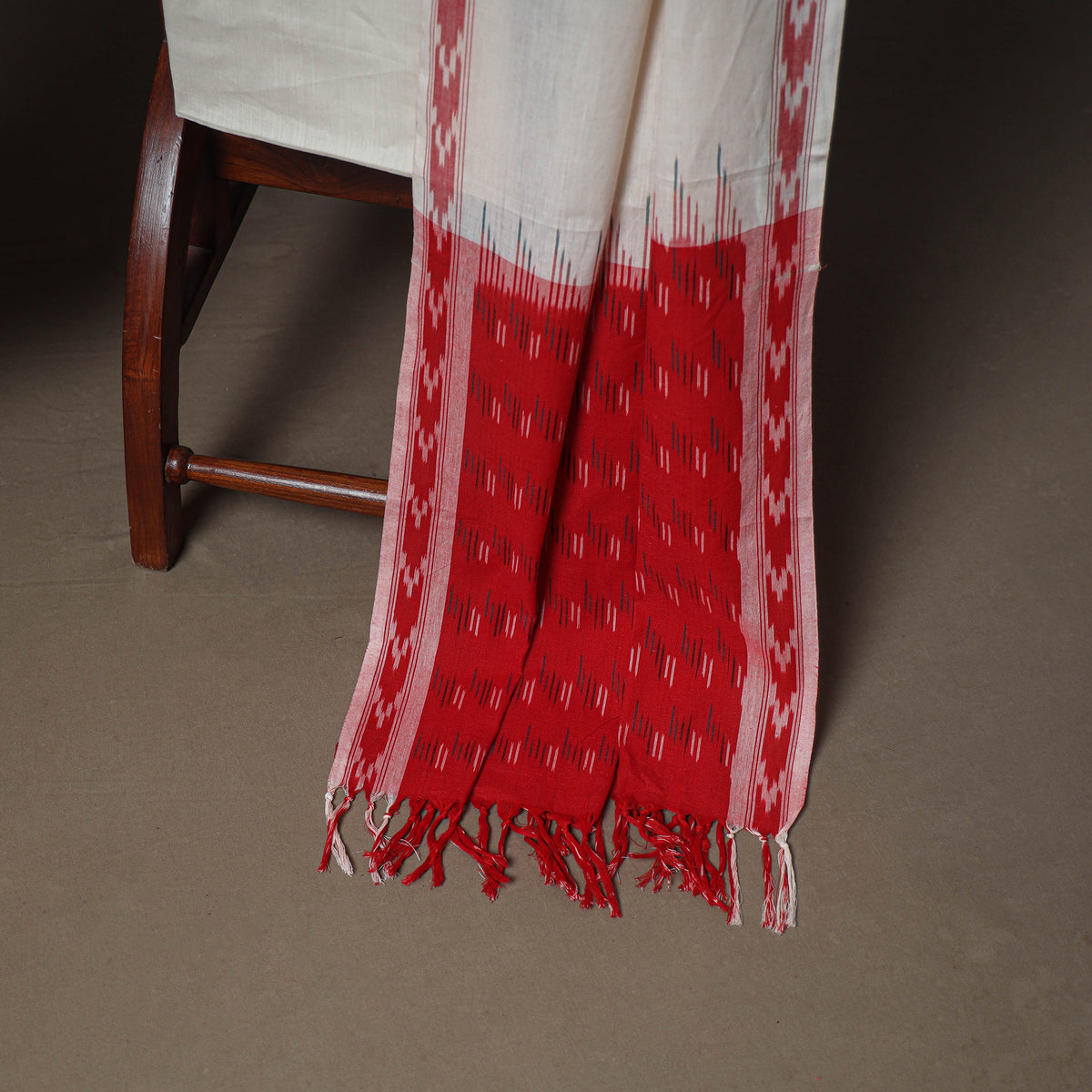 Pochampally Ikat Woven Cotton Unstitched Dress Material: Kurta, Bottom & Dupatta 02
