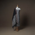 Pochampally Ikat Woven Cotton Unstitched Dress Material: Kurta, Bottom & Dupatta 04