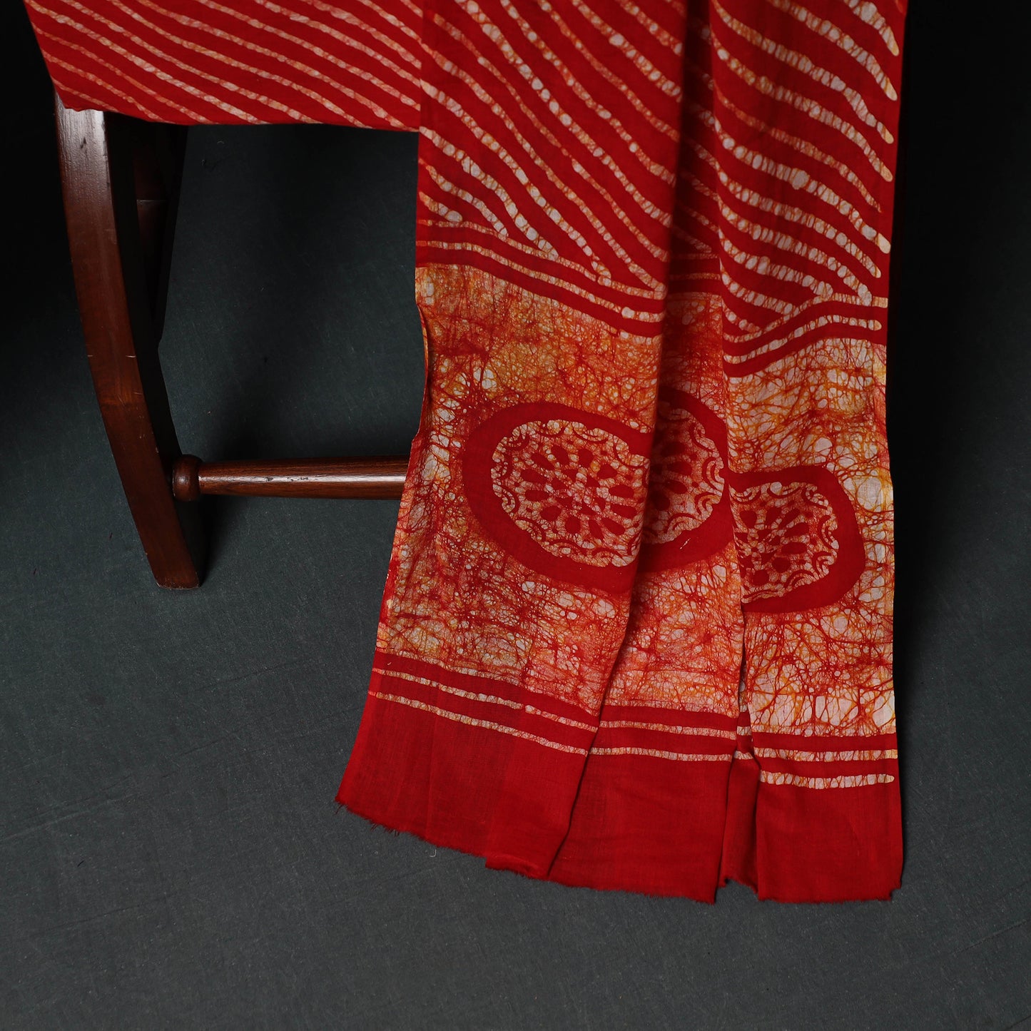 Kutch Hand Block Batik Print Cotton 3pc Unstitched Dress Material Suit Set 38