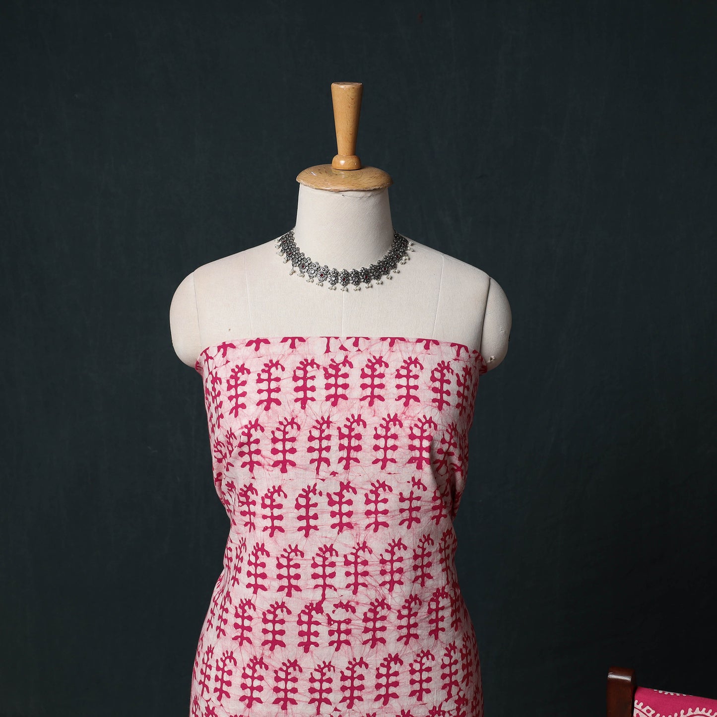 Kutch Hand Block Batik Print Cotton 3pc Unstitched Dress Material Suit Set 01