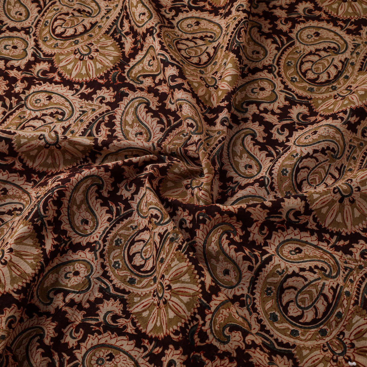 Pedana Hand Block Kalamkari Print Natural Dyed Cotton Fabric 01