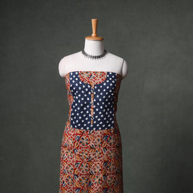 Patchwork Kalamkari Block Print Cotton Unstitched Kurta Material (2.5m) 21
