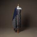 Pochampally Ikat Woven Cotton Unstitched Dress Material: Kurta, Bottom & Dupatta 05