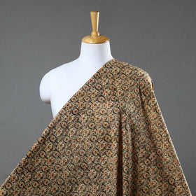  Beige Block Print Cotton Pedana Kalamkari Fabric