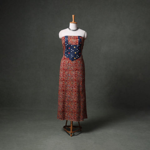 Patchwork Kalamkari Block Print Cotton Unstitched Kurta Material (2.5m) 22