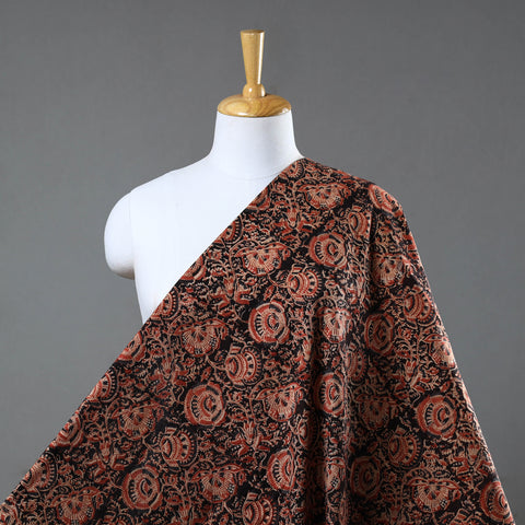 Black - Block Print Cotton Pedana Kalamkari Fabric 07