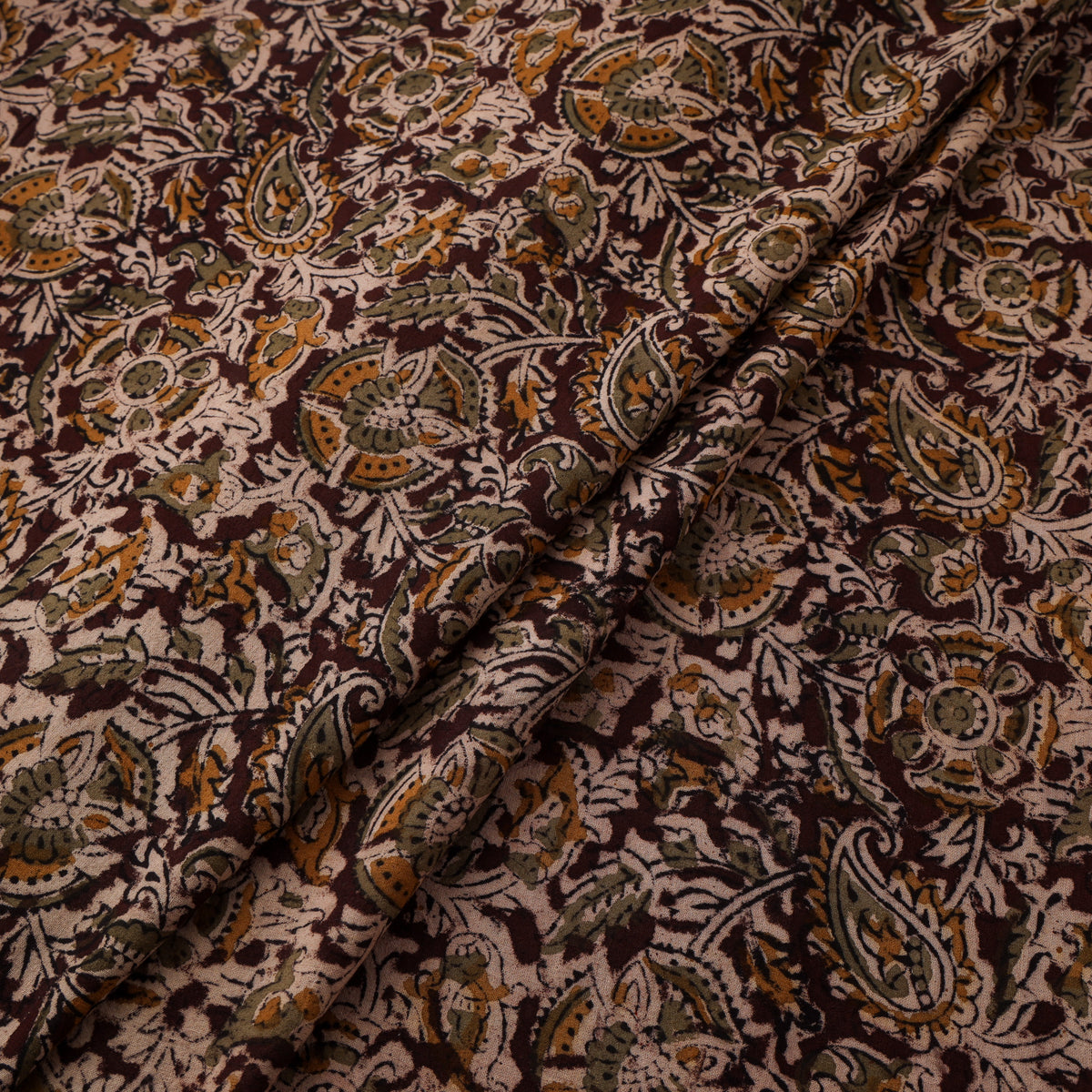 Pedana Hand Block Kalamkari Print Natural Dyed Cotton Fabric 06