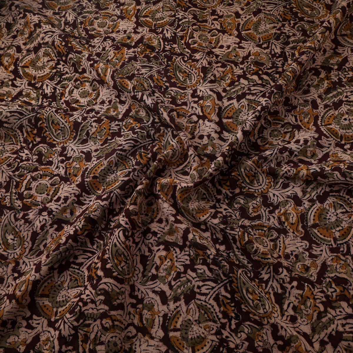 Pedana Hand Block Kalamkari Print Natural Dyed Cotton Fabric 06