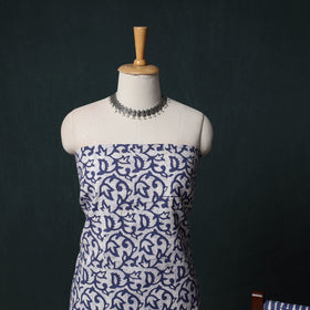 Kutch Hand Block Batik Print Cotton 3pc Unstitched Dress Material Suit Set 04