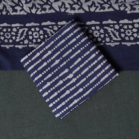Kutch Hand Block Batik Print Cotton 3pc Unstitched Dress Material Suit Set 04