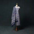 Kutch Hand Block Batik Print Cotton 3pc Unstitched Dress Material Suit Set 04