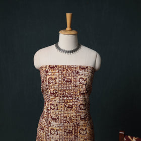 Kutch Hand Block Batik Print Cotton 3pc Unstitched Dress Material Suit Set 05