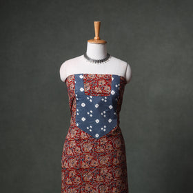 Patchwork Kalamkari Block Print Cotton Unstitched Kurta Material (2.5m) 29