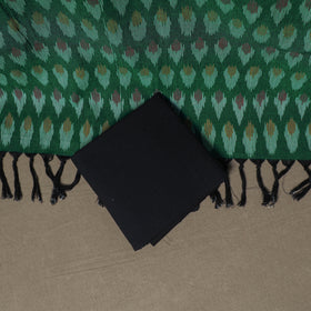 Pochampally Ikat Woven Cotton Unstitched Dress Material: Kurta, Bottom & Dupatta 08