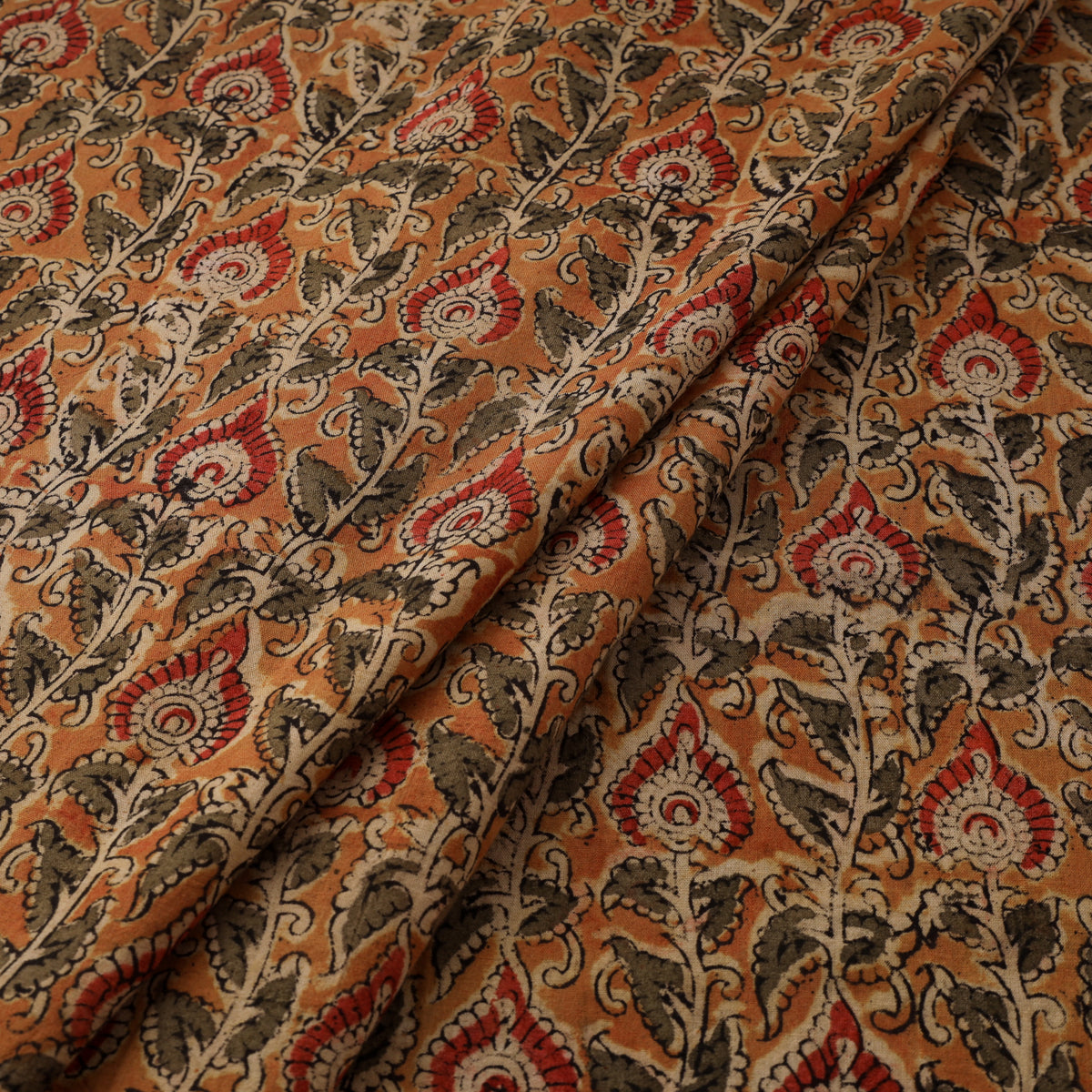 Pedana Hand Block Kalamkari Print Natural Dyed Cotton Fabric 11