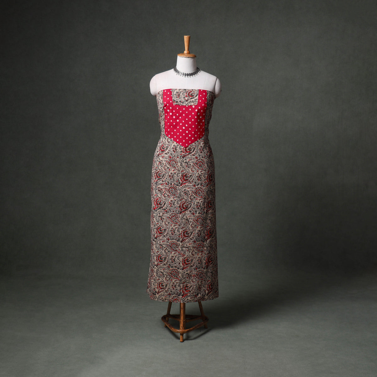Patchwork Kalamkari Block Print Cotton Unstitched Kurta Material (2.5m) 30